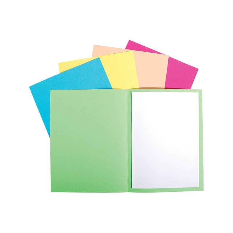 Exacompta Forever Recycled Square Cut Folders, 170 gsm, A4 - Assorted Colours, 100 pack