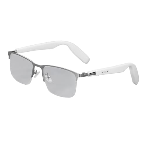 Gugxiom Lunettes Intelligentes Hommes Femmes, Lunettes Intelligentes Audio Bluetooth, Lunettes Bluetooth Anti-lumière Bleue pour Femmes et Hommes, Son d'oreille Ouverte avec Micro et