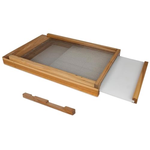 Beehive Screened Bottom Board 10 Frame Dipped in Beeswax Solid Wood Bee Hive Bottom Board for 10 Frame Beehive Include Entrance Reducer