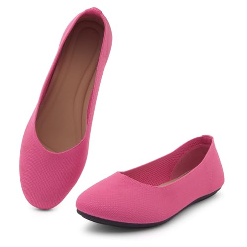 Shoe Land Flats for Women – Knit Ballet Flats, Foldable Slip-On Lightweight Dress Shoes with Memory Foam, Comfortable Round Toe for Work, Travel & Daily Wear2