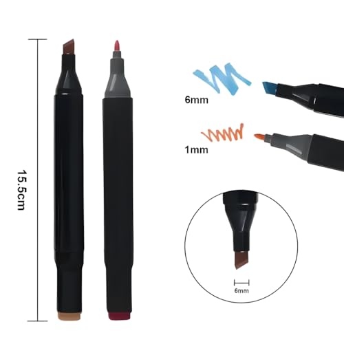 Estojo 60 Cores Caneta Ponta Dupla Marcador Touch Permanente Canetinha para Desenho Lettering Profis