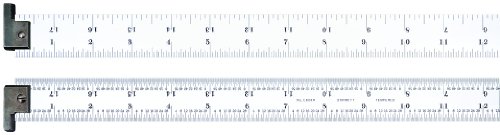 Promo 40% OFF Starrett CH604R-18 Spring Tempered Steel Rule With Inch Graduations, With Hook, 4R Style Graduations, 18" Length, 1-1/8" Width, 3/64" Thickness