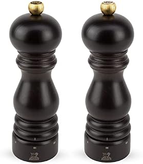 Peugeot - Paris uSelect Salt & Pepper Mill Set - Adjustable Grinder - Beechwood, Chocolate, 18 cm