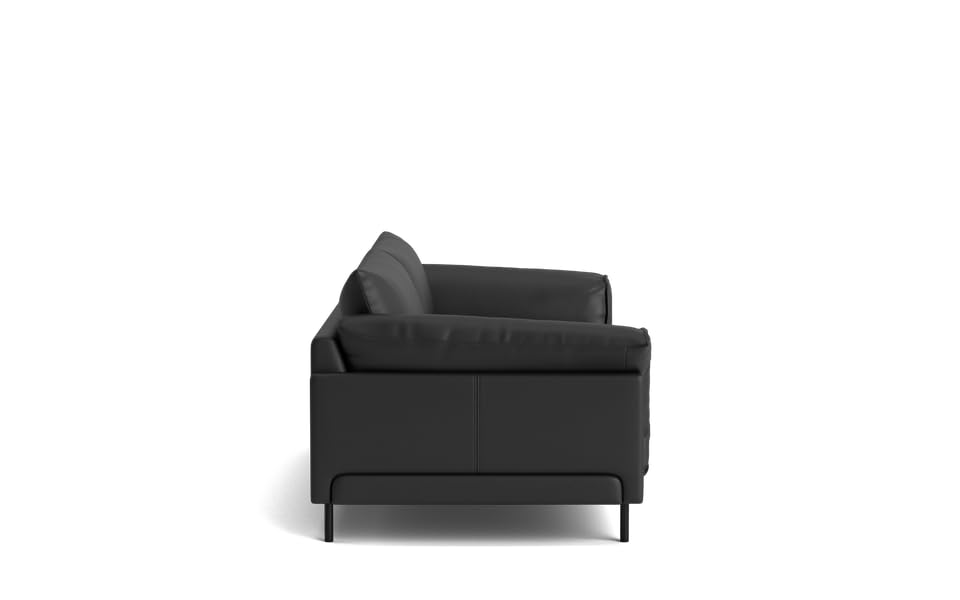Image of LEGACY OF COMFORT Zola 3 Seater Sofa Three Seater Sofa Leather for Living Room Hotels and Offices (Black)