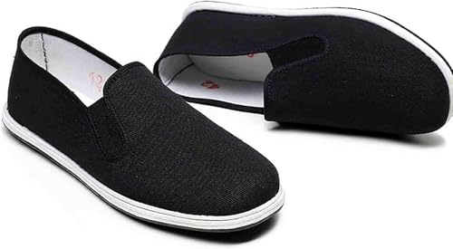 Men's Old Beijing Slip-On Shoes, Traditional Chinese Cloth Footwear for Tai Chi & Martial Arts, Lightweight & Breathable with Sole4