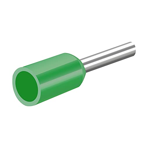 Heschen Cord End Terminal, E1008, AWG18 / 1.0mm², Wire Copper Crimp Connector, Vinyl Insulated, Green, Pack of 1000 - Image 2