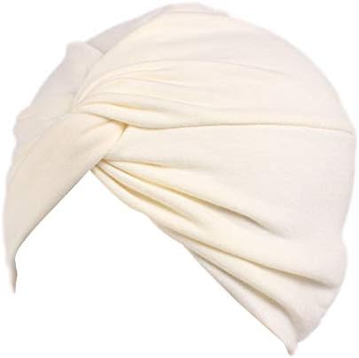 Chemo Sleep Turban Headwear Scarf Beanie Cap Hat for Cancer Patient Hair Loss (Beige)