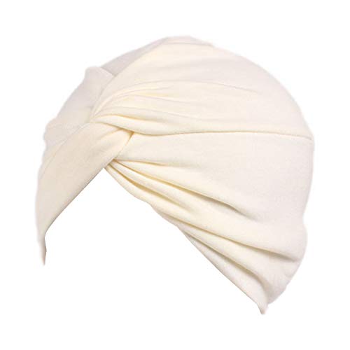Chemo Sleep Turban Headwear Scarf Beanie Cap Hat For Cancer Patient Hair Loss (Beige) #TOP2