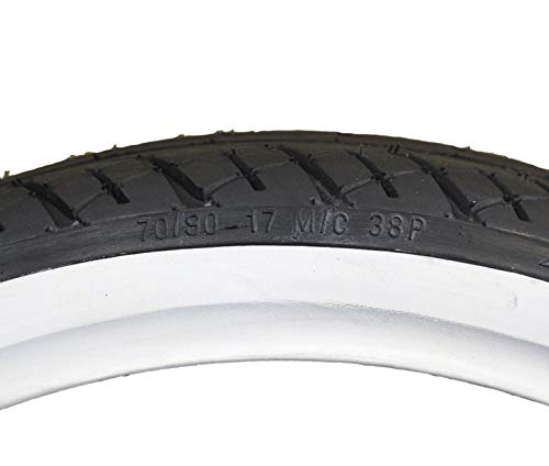 Amazon | VEE RUBBER製70/90-17 TL ホワイトウォール/ホワイト