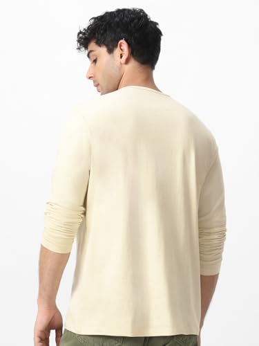 Image of Urbano Fashion Men's Solid Henley Neck Slim Fit Full Sleeve Cotton T-Shirt