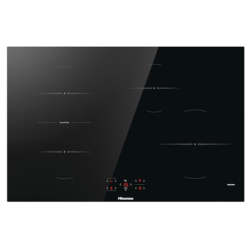 Hisense HI8421BSC - Piano induzione 80cm, 4 zone, comandi indipendenti 1 zone Connect Zone, timer, power management 52x79,5x5,4