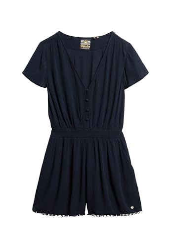 Robe Beach Playsuit Superdry Eclipse Navy vêtement plage femme combishort bleu marine léger