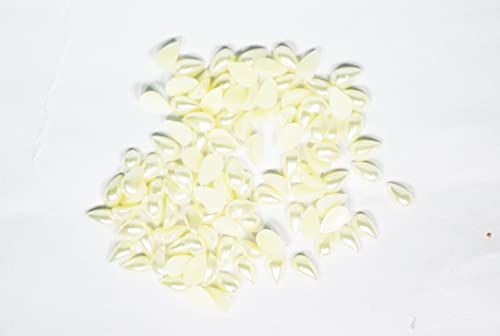 Image of Leaf Half Cut Pearls Beads Moti for Craft Jewellery Embroidery Making Purpose Round Shape Moti. (500)