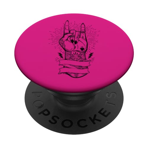 Devil Horns Heavy Metal Hard Rock Femme Fille Féminisme PopSockets PopGrip Interchangeable