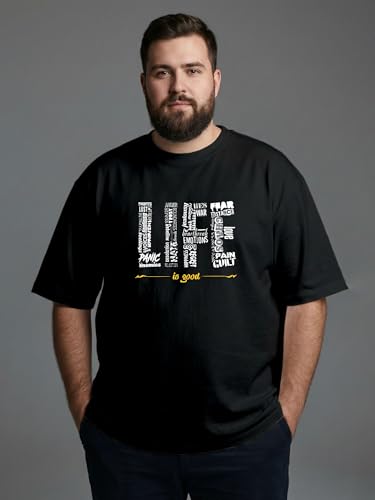 Image of XENOVAURBAN Mens Plus Size Cotton T-Shirt Combo | Combo Pack of 2 Unisex Fit Plus Size Printed Tshirts