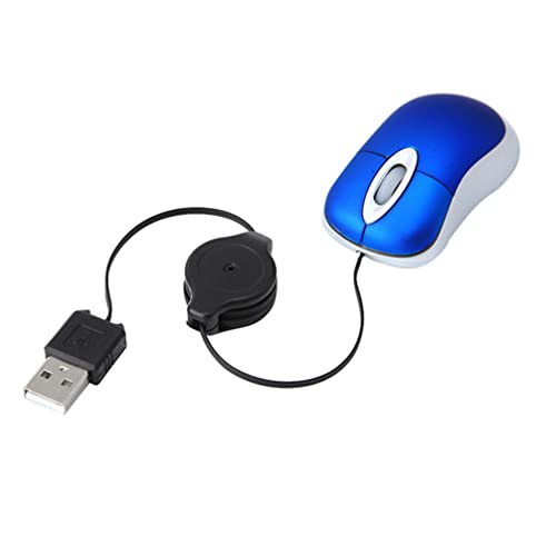 Image of Hemobllo Mini USB Wired Mouse 3-Pack Compact Portable Optical Mouse 1000Dpi Retractable Cord Travel Computer Compatible with Laptop Pc