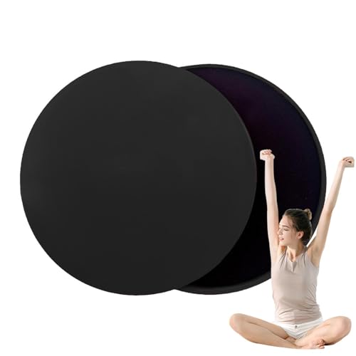 Core Sliders - 2 Pack Sided Pilates Exercise Gliding Discs, Smooth Floor Sliding Fitness Training Tool, Balance Workout System, 