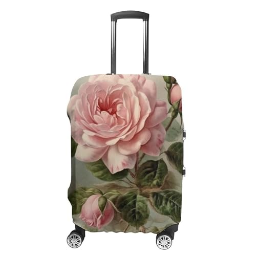 Vintage Beautiful Rose Luggage Cover Personalization Suitcase Covers Protector Elastic Washable Baggage Cover Anti-Scratch For Traveling, Aircraft Consignment S