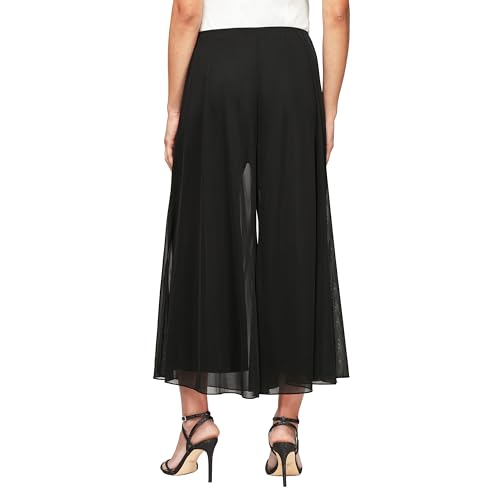 Image of Alex Evenings Women's Cropped Wide Leg Mesh Pant