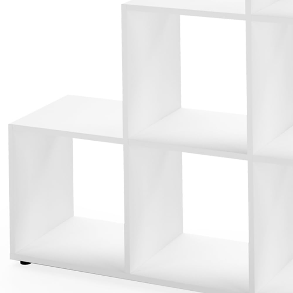Vicco Scaffale a scale, Bianco, 107.2 x 107.8 cm, utilizzabile come divisorio con 6 vani aperti