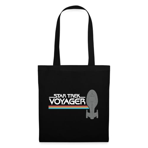 Spreadshirt Star Trek Voyager Regenbogen Logo Stoffbeutel, One size, Schwarz