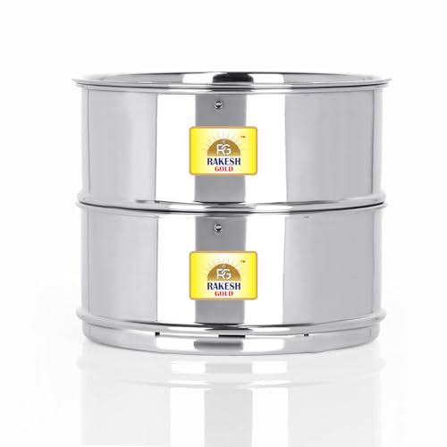 Image of Rakesh Gold Stainless Steel Container /Cooker Separator | Stackable Food Grade, Rust-Free, Easy to Clean (Cooker Containers, Suitable for 3 Outer lid Cooker)