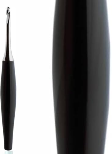 Image of Furls Crochet Hook, Odyssey Black, Nickel Plated Tip for Effortless Glide, Ergonomic Handle Crochet Hooks 7 inch (Odyssey Black, N - 9.00MM)