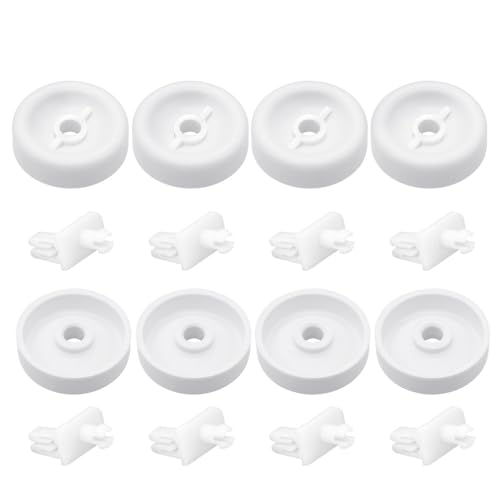 8 Pack WD35X21038 Dishwasher Dishrack Rollers and Studs - 2026 Upgrade Dishwasher Lower Rack Wheel Kit Fit for GE Kenmore Hotpoint Dishwasher - Replace WD12X10074 WD12X10076 WD12X0272 WD12X0427