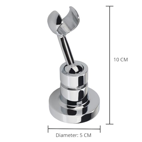 Shower Head Holder - Shower Holder Bracket Copper Wall Mount for Handheld Showerhead and Standard Shower Hose - Chrome Plated 360 Degrees Adjustable