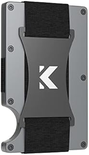 KEYMARX Metal Wallet for Men Slim Front Pocket RFID Blocking Minimalist Wallet Card Holder with Cash Strap