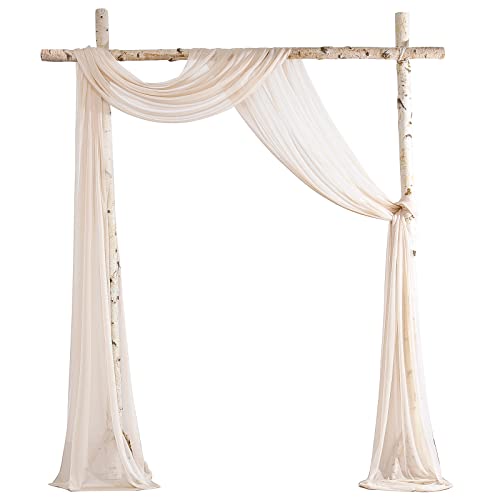 Floroom Wedding Arch Draping Fabric 2 Panels 20Ft Nude Chiffon