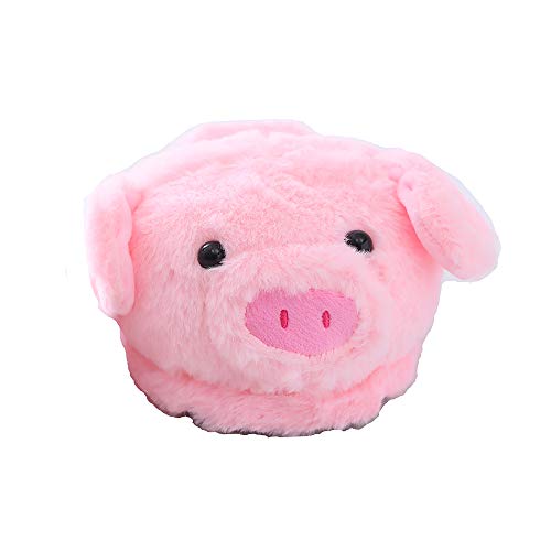 Millffy Funny Womens Warm Animal Slippers - Furry Pink Pig House Shoes3
