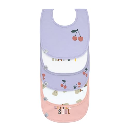 LÄSSIG Baby Kleinkind Lätzchen Set (5 St.) Klettverschluss Baumwolle wasserdicht/Value Pack Bib Happy Fruits Cherry – Ansicht 1