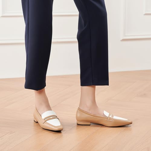 Image of C.Paravano Loafer Women Penny Loafers Flat Shoes for Women Slip On Shoes Crocodile-Embossed