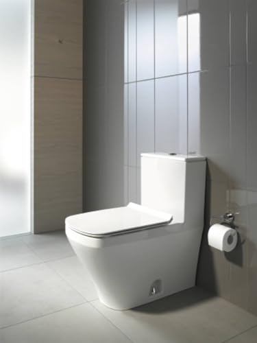 Duravit DuraStyle tapa WC, asiento de inodoro de urea duroplast, tapadera wc con bisagras de acero inoxidable, versión extendida (48,9 cm), tapa de inodoro blanco