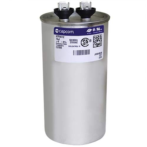 97F9012 70 uf MFD 370 Volt VAC Replacement Round Run Capacitor