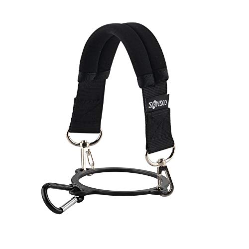 Handle Strap Carrier Handle Neoprene Holder Strap With Carabiner For Wide Mouth Bottles, Fits 12 Oz To 64 Oz Bottle, Black Color