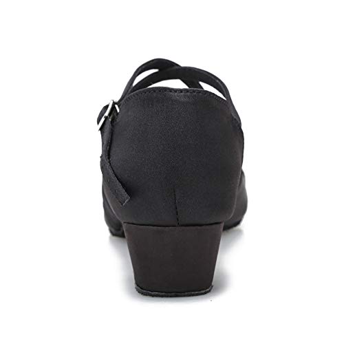 Low Heel Ballroom Dance Shoes Salsa Latin Dancing Shoes for Social Dancer Practice Dancing 1.5 Inch Heel3