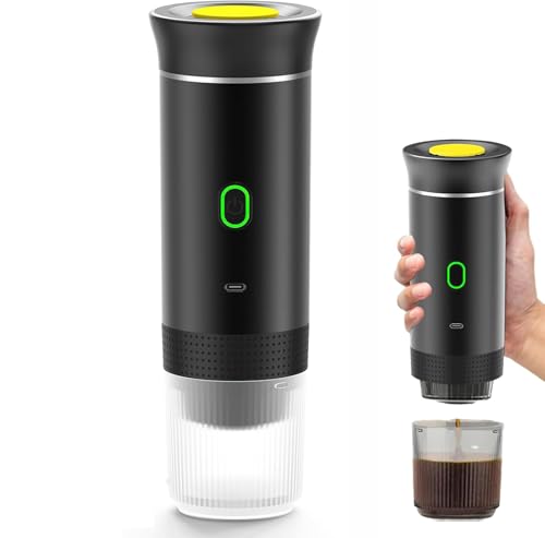 Cafetera portátil, cafetera espresso 3 en 1 con compatibilidad de café molido, recargable por USB, calentamiento rápido para el hogar, oficina, coche y viajes
