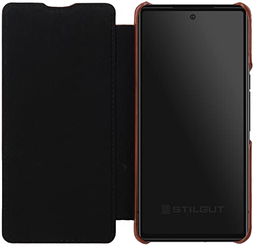 StilGut Book Case Compatible with Google Pixel 7 Leather Flip Phone Case, Phone Cover, Mobile Phone Cases Cognac - Image 4