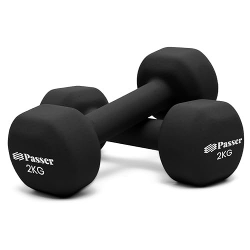 Neoprene Dumbbells Set of 2 Hand Weights for Women Men (1/2/3/4/6/8 kg Pair) Small Dumbbells Arm Weights for Ladies Gentlemen - Yoga Pilates Gym Home - Workout Fitness Strength Training