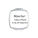 Monitor Take A Hand Bring Me Happiness Mirror Portable Compact Pocket Makeup Double Sided Glass