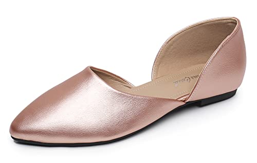 Venuscelia Women's D'orsay Flats Shoe (6 M Us,Rosegold-Pu) #TOP24