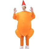SYIIMG Turkey Inflatable Costume for Adult Turkey Blow Up Suit Cosplay Turkey Costume Women Thanksgiving Christmas Gift