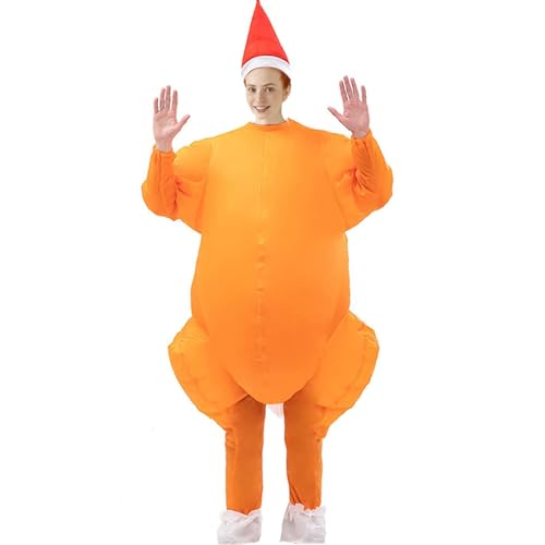 SYIIMG Turkey Inflatable Costume for Adult Turkey Blow Up Suit Cosplay Turkey Costume Women Thanksgiving Christmas Gift