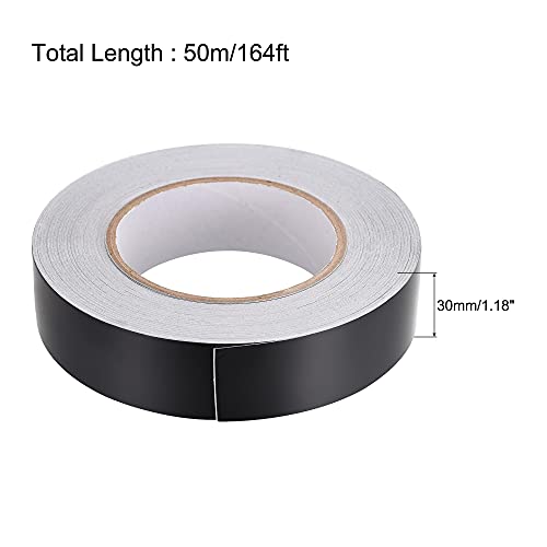 Image of uxcell Aluminum Foil Tape Black Matte Tape Non Reflective 30mmx50m /164ft for HVAC, Sealing, Patching Hot and Blocking Light