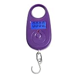 Waga wisząca, 25 kg/5 g Mini waga cyfrowa Elektroniczna waga wędkarska Waga bagażowa Wisząca mini waga(Purple)