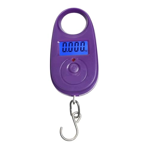 Waga wisząca, 25 kg/5 g Mini waga cyfrowa Elektroniczna waga wędkarska Waga bagażowa Wisząca mini waga(Purple)