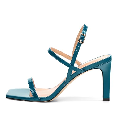 Women's High Heels Sandals, Slingback Heels Square Toe Shoes for Womens2