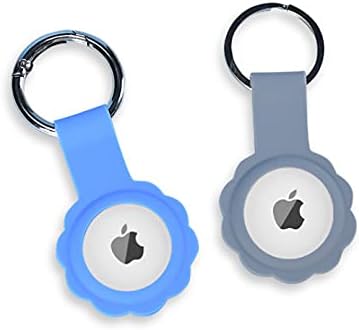 silicone protective case for airtags tracker lightweight soft protective skin cover accessories finder holder with key chain anti loss design compati